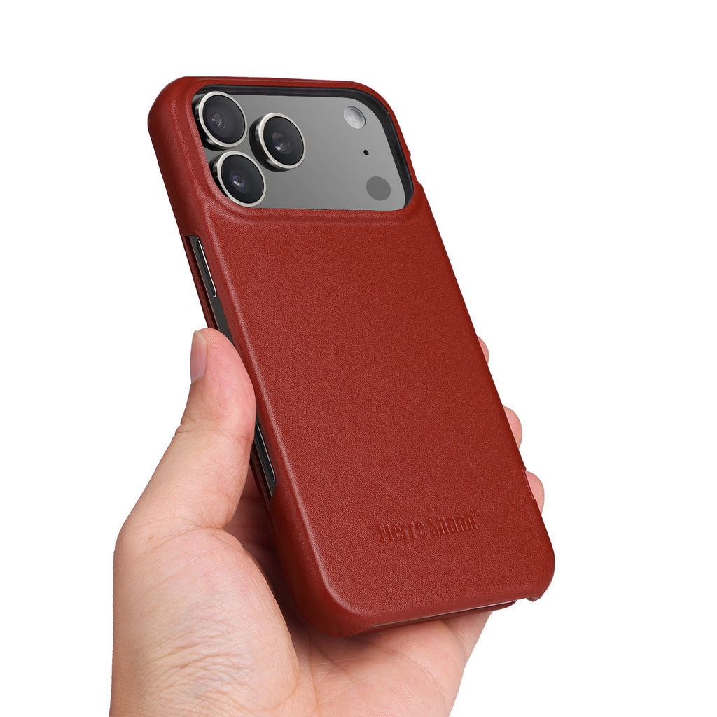 Ultra-Slim Top-Grain Cowhide Leather Magnetic Case for iPhone