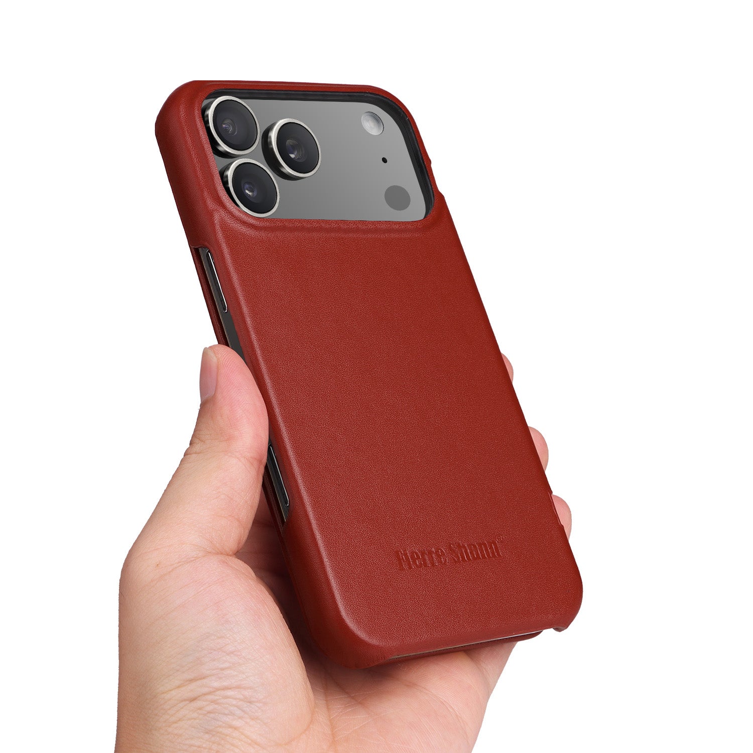 Ultra-Slim Top-Grain Cowhide Leather Magnetic Case for iPhone