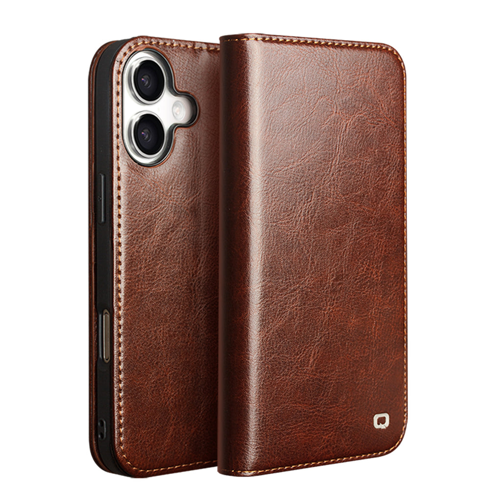 CornerMaple Premium Genuine Leather Wallet Case for iPhone- Magnetic Flip Cover with Card Holder