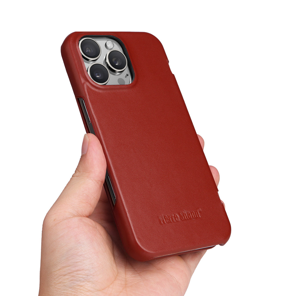 Ultra-Slim Top-Grain Cowhide Leather Magnetic Case for iPhone