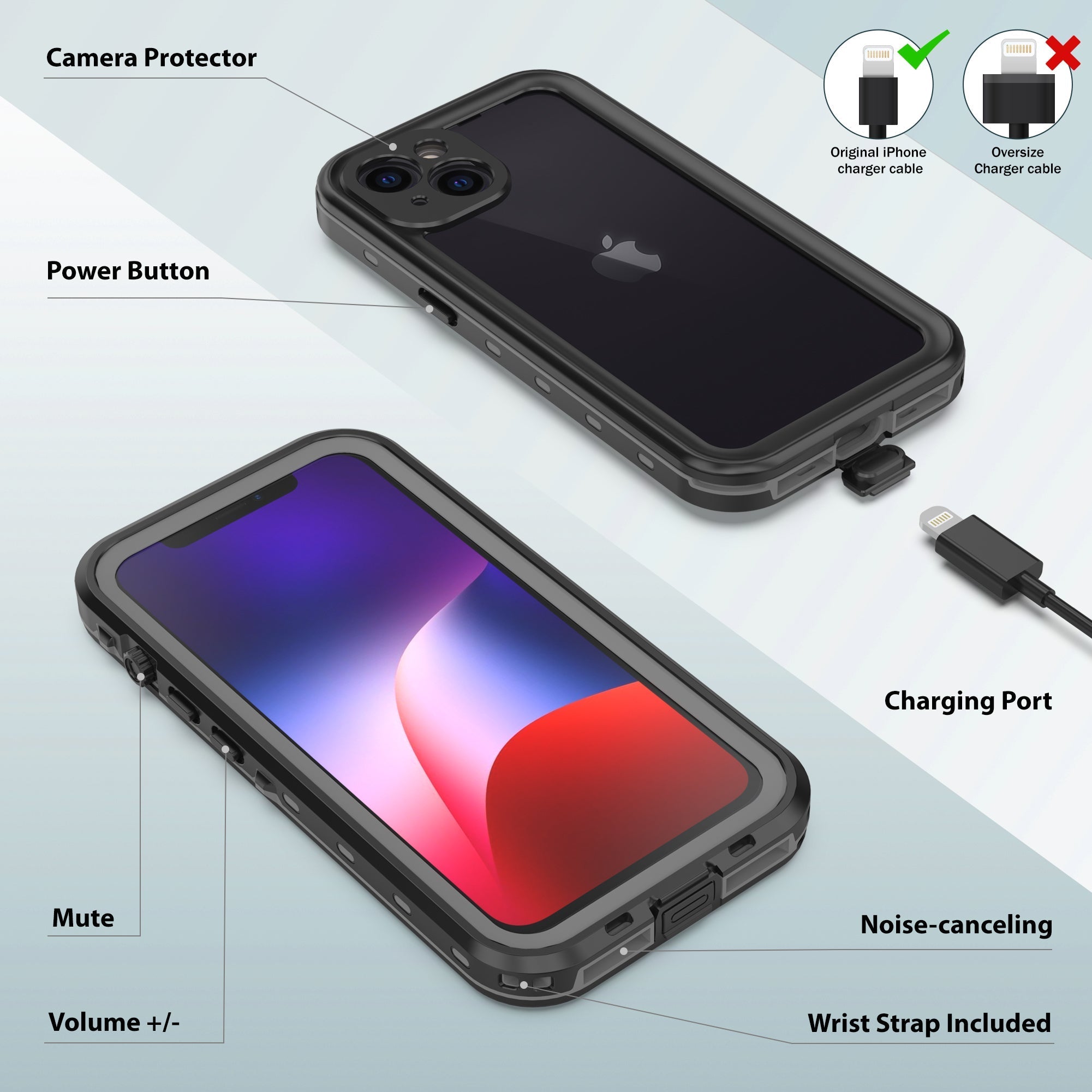 TPU+PC material snowproof, waterproof, dustproof, and shockproof phone case(iPhone 13/13 mini/13 Pro/13 Pro Max)