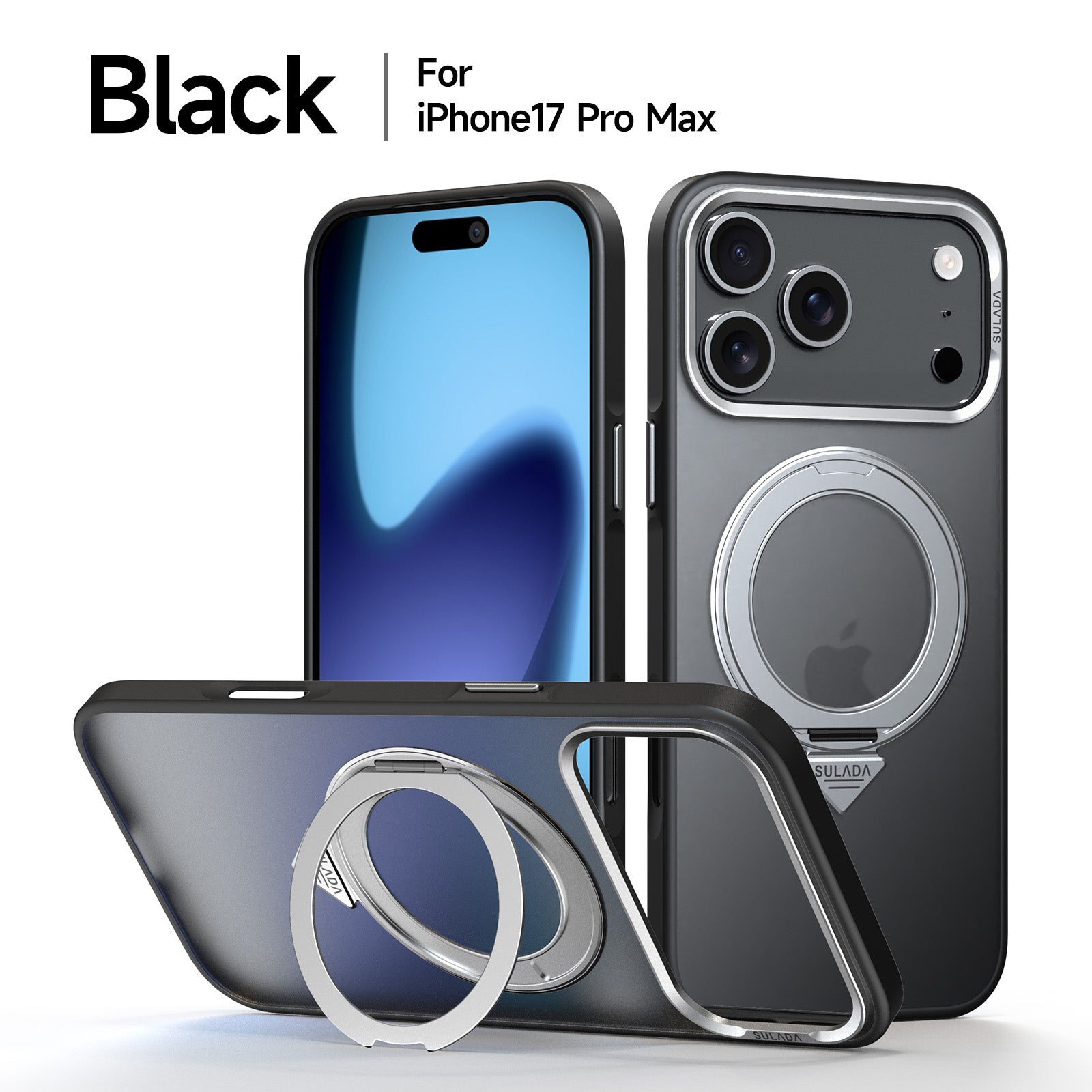 Nano Frosted Matte Case with Ring Stand for iPhone 17 Series