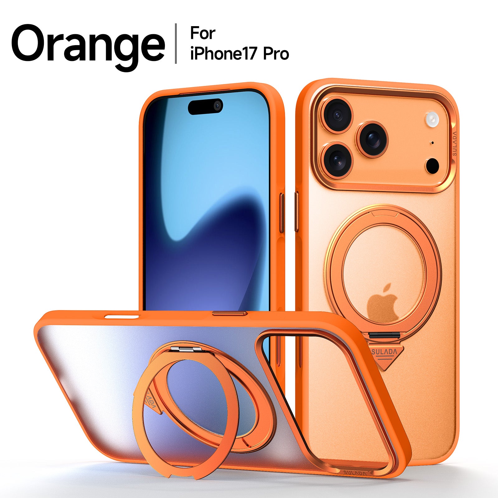 Nano Frosted Matte Case with Ring Stand for iPhone 17 Series