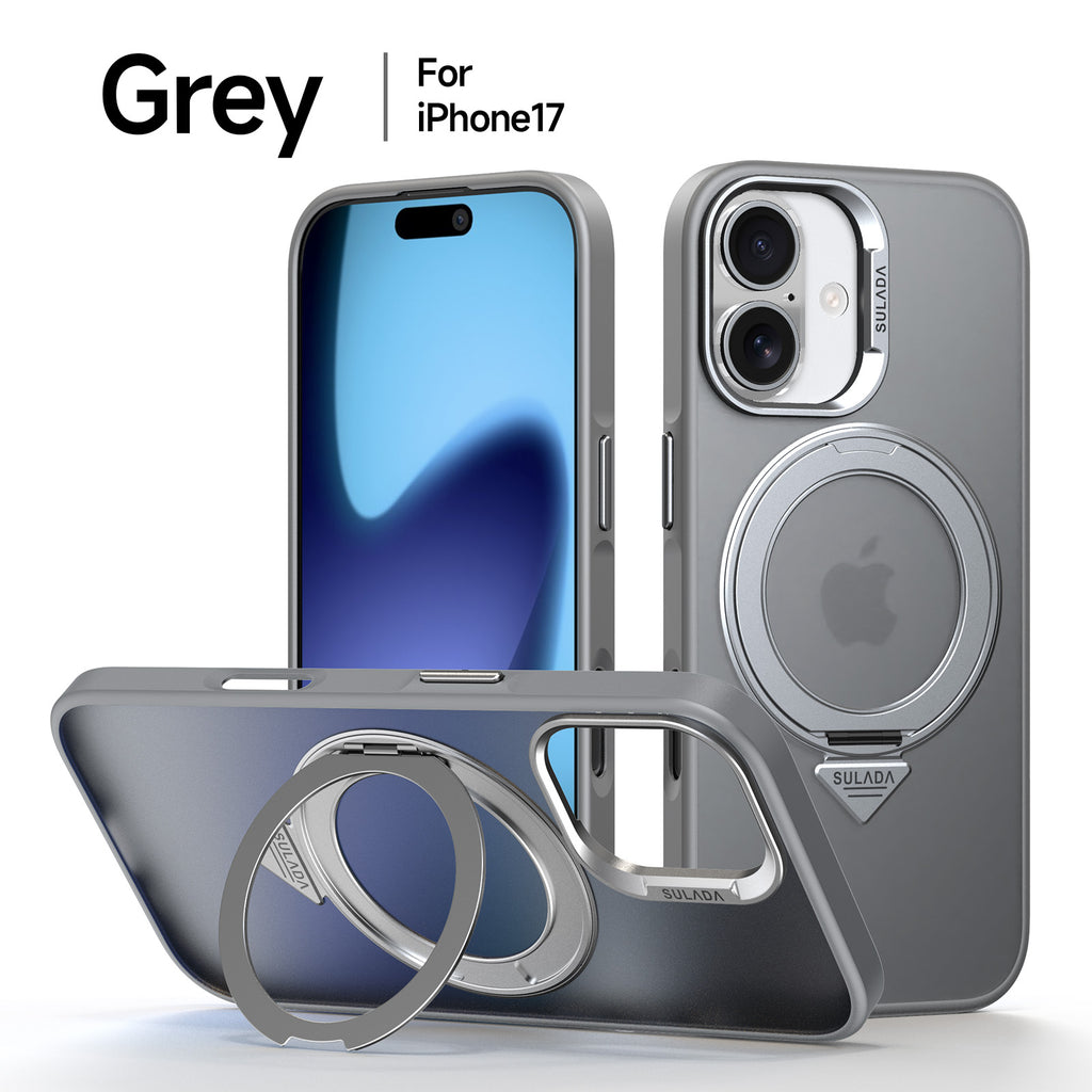 Nano Frosted Matte Case with Ring Stand for iPhone 17 Series