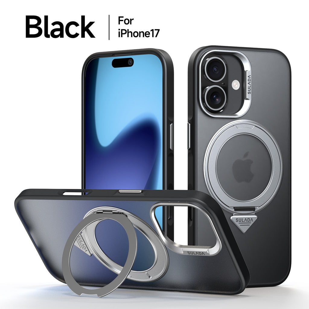 Nano Frosted Matte Case with Ring Stand for iPhone 17 Series