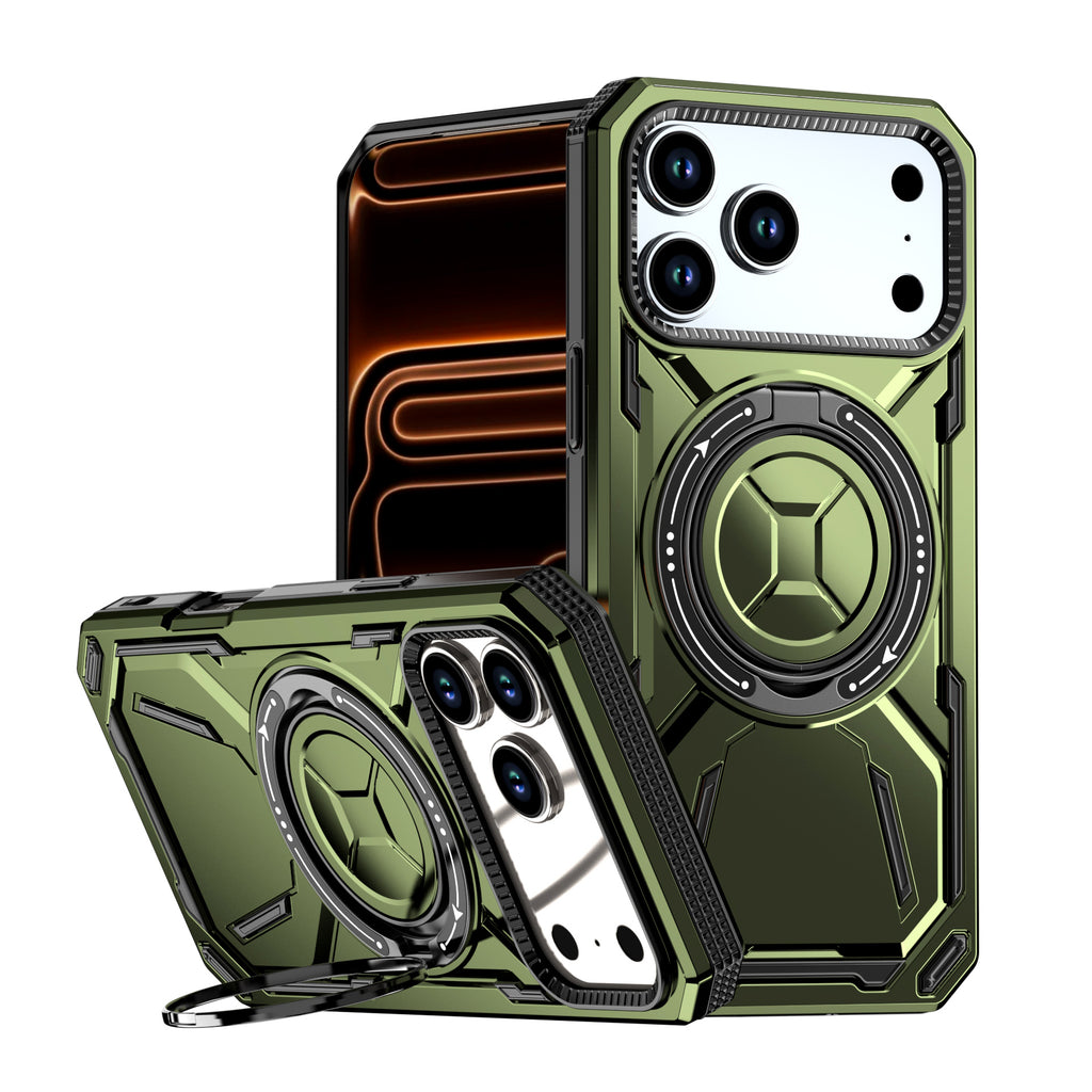 Rugged Ring Stand Protective Case for iPhone 17 / iPhone Air / 16 / 15 Pro Series