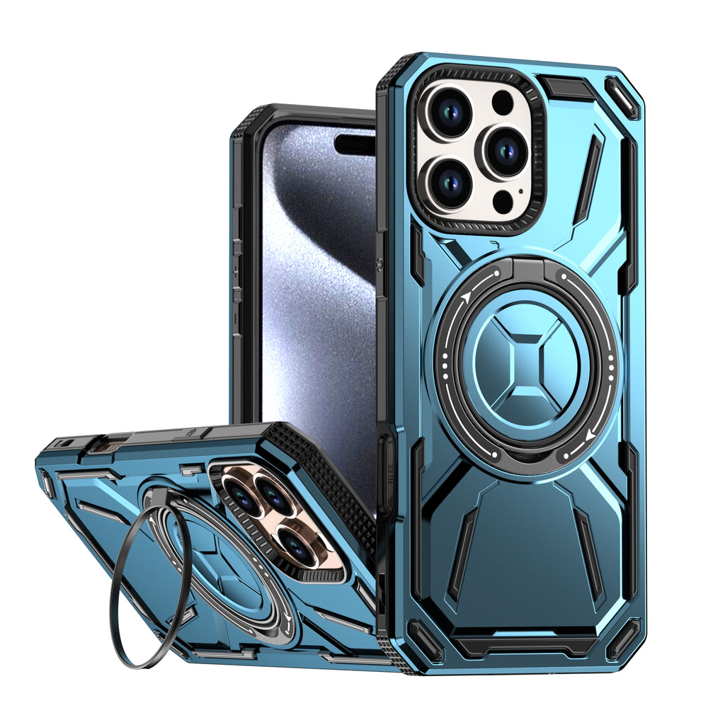 Rugged Ring Stand Protective Case for iPhone 17 / iPhone Air / 16 / 15 Pro Series