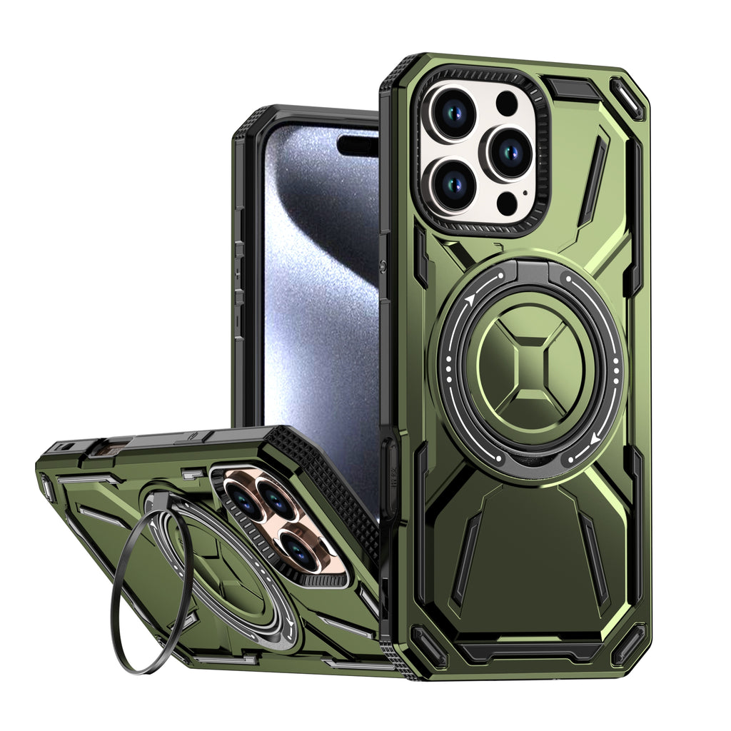 Rugged Ring Stand Protective Case for iPhone 17 / iPhone Air / 16 / 15 Pro Series
