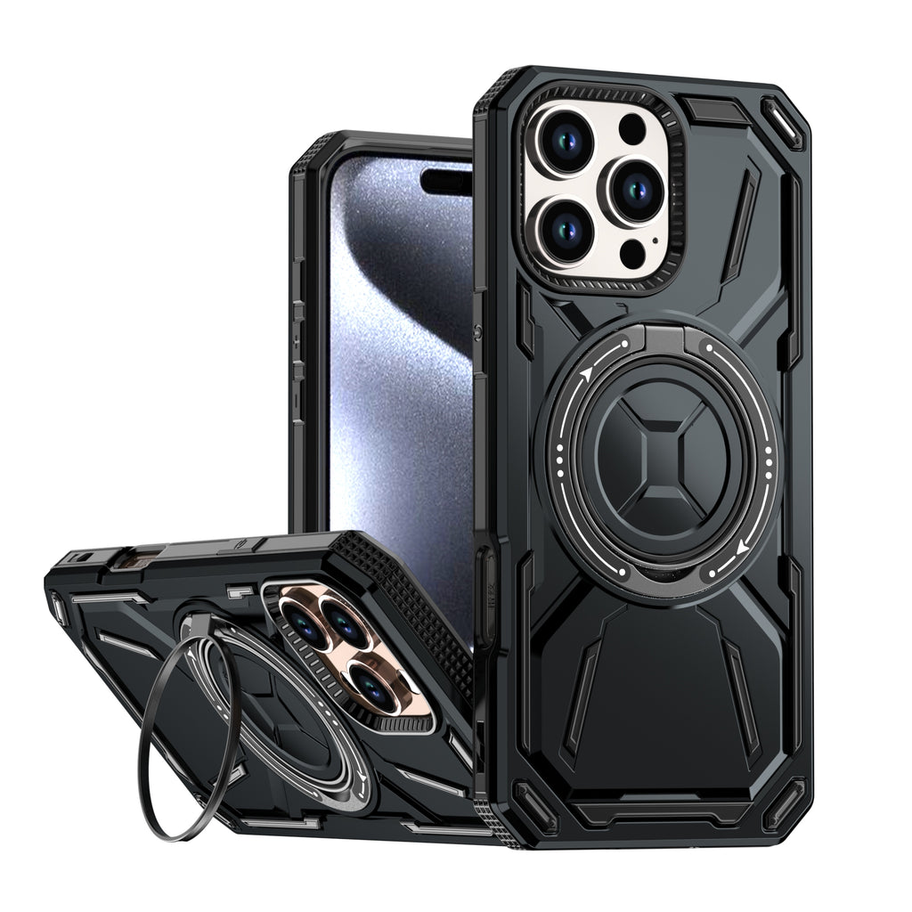Rugged Ring Stand Protective Case for iPhone 17 / iPhone Air / 16 / 15 Pro Series