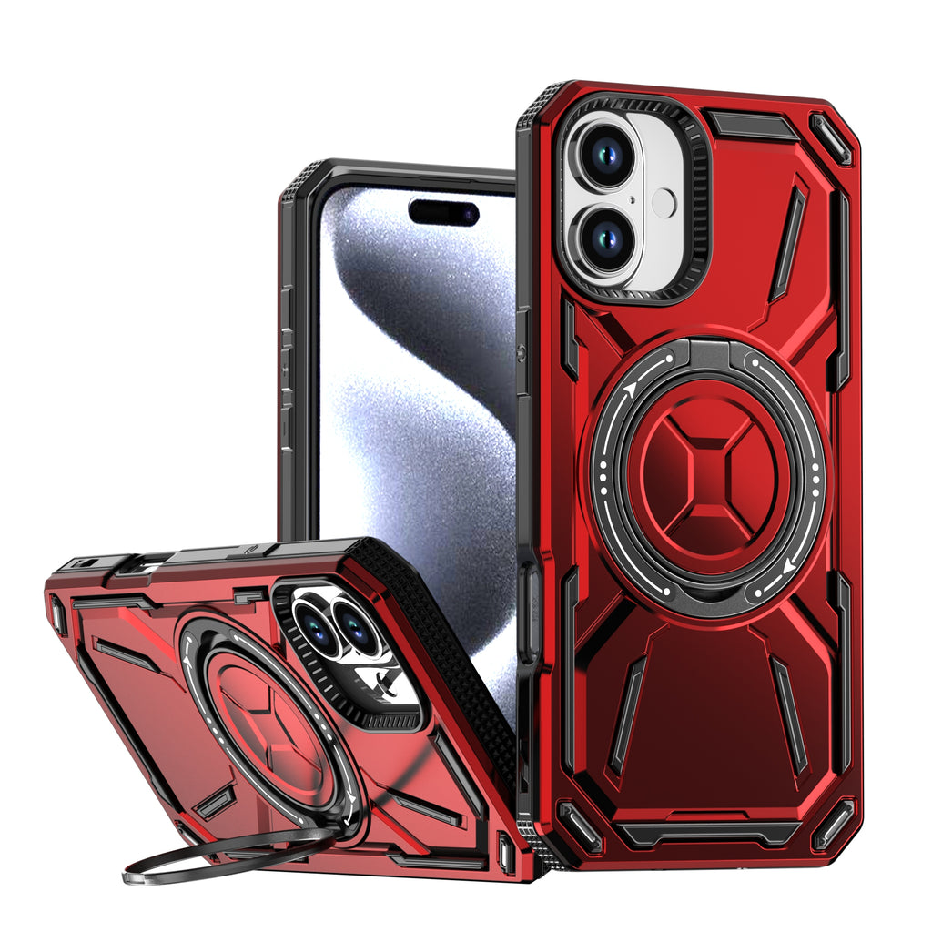 Rugged Ring Stand Protective Case for iPhone 17 / iPhone Air / 16 / 15 Pro Series