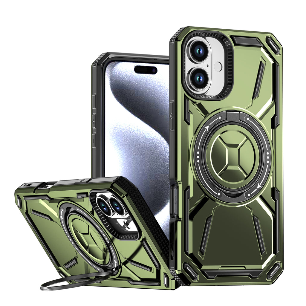 Rugged Ring Stand Protective Case for iPhone 17 / iPhone Air / 16 / 15 Pro Series