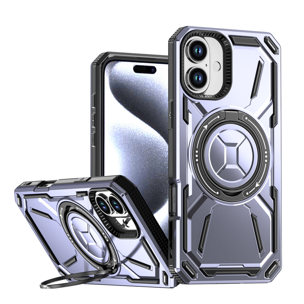 Rugged Ring Stand Protective Case for iPhone 17 / iPhone Air / 16 / 15 Pro Series