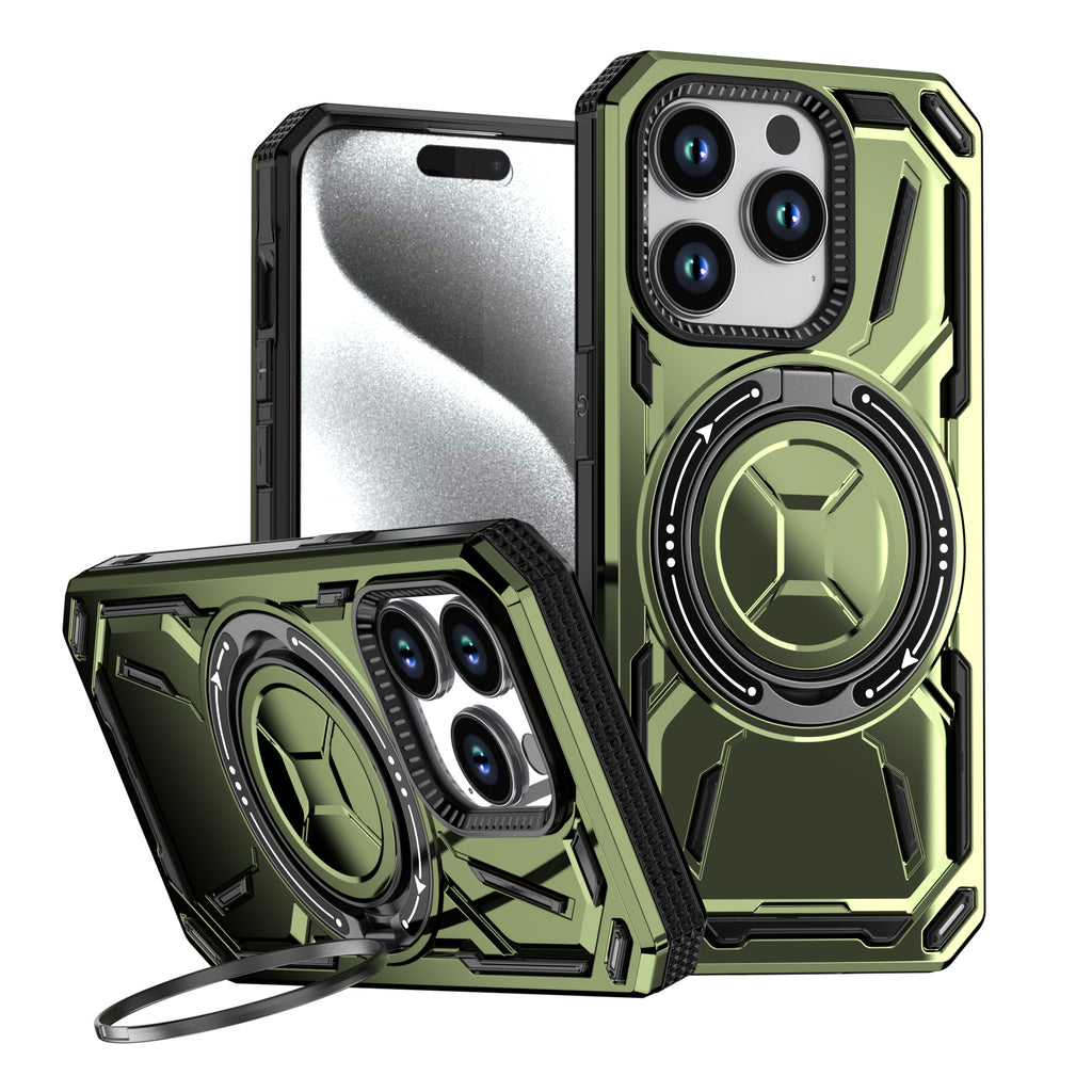 Rugged Ring Stand Protective Case for iPhone 17 / iPhone Air / 16 / 15 Pro Series