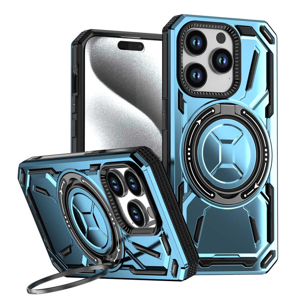Rugged Ring Stand Protective Case for iPhone 17 / iPhone Air / 16 / 15 Pro Series