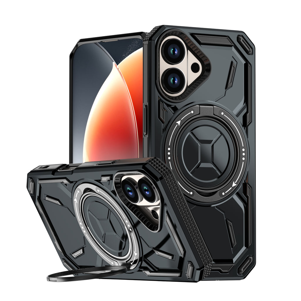 Rugged Ring Stand Protective Case for iPhone 17 / iPhone Air / 16 / 15 Pro Series