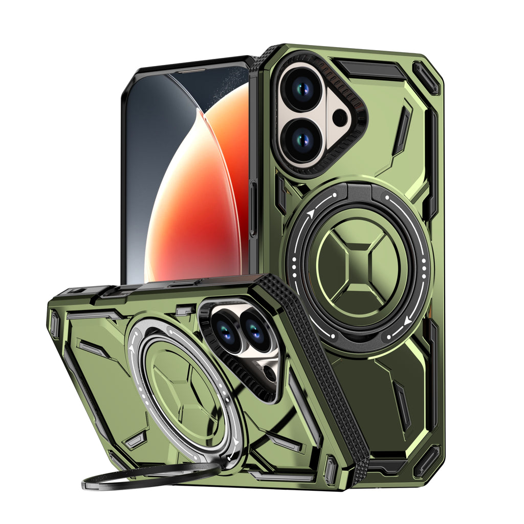 Rugged Ring Stand Protective Case for iPhone 17 / iPhone Air / 16 / 15 Pro Series